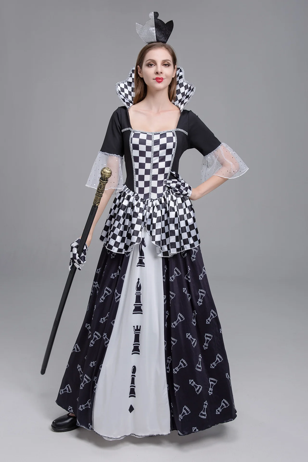 Halloween Adventures In Wonderland Queen Dress Sexy Casino Clown Dress Witch Dress Up Masquerade Halloween Costumes Bulk