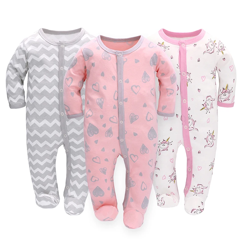 High quality baby clothing set 3 pcs pack cotton baby Pajama girls baby boy romper kids clothing set children jumpsuit in stock