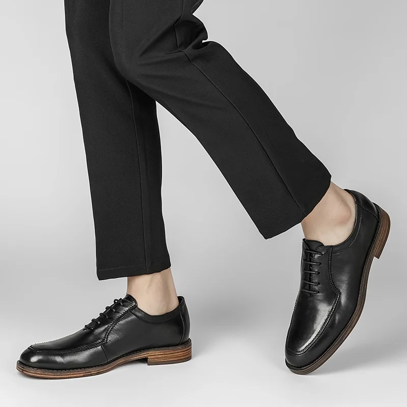Fashion Men Office Shoes Genuine Leather Shoes Walking Style Short Boots New Modal Shoes