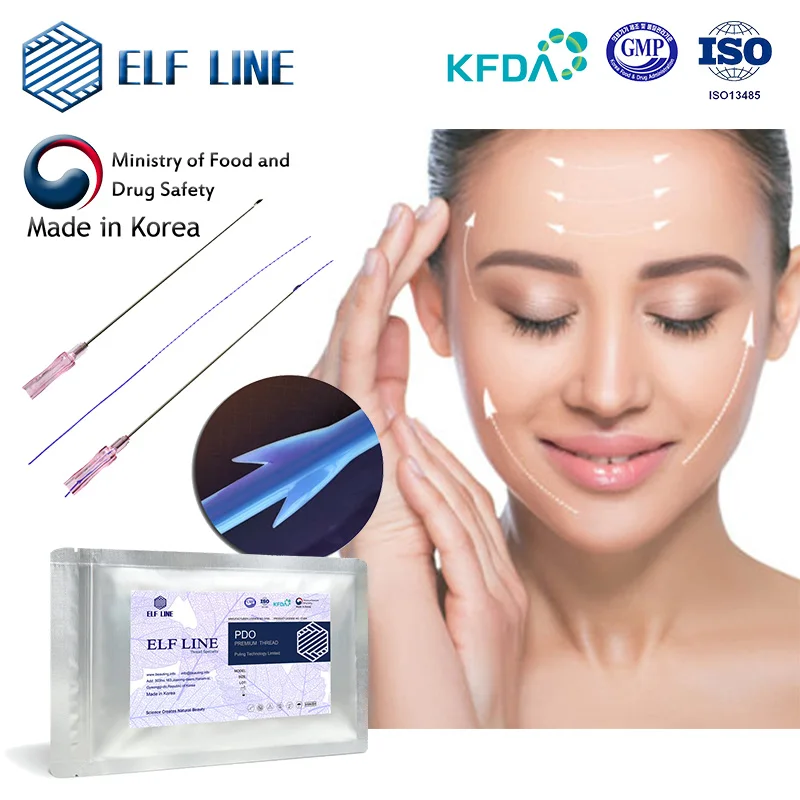 
Korea ELF LINE PDO fox eye thread lifting HyalDew eptq 6D - 12D cog Molding cog Twin Arm Cog pdo thread lift face lifting 