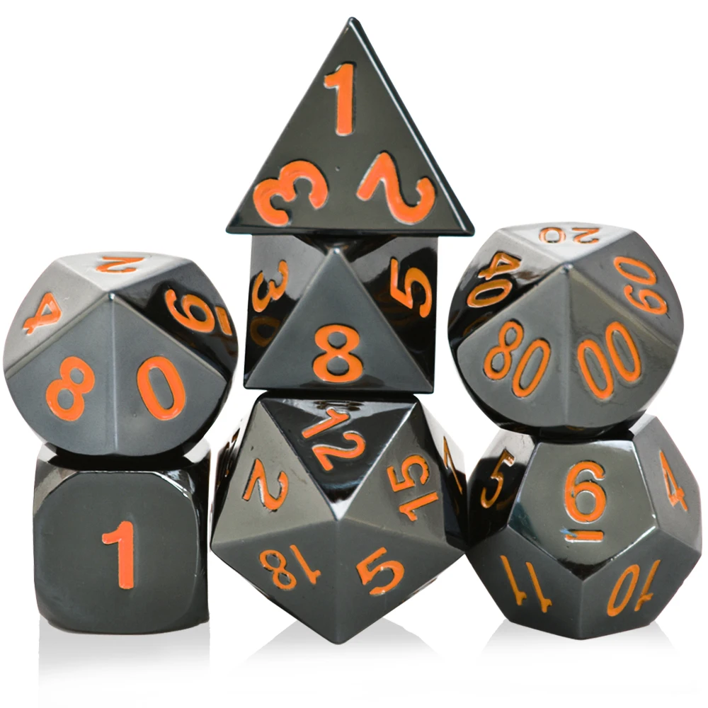 Wholesale Bulk Game Metal Polyhedral DND Dice Set metal dice custom