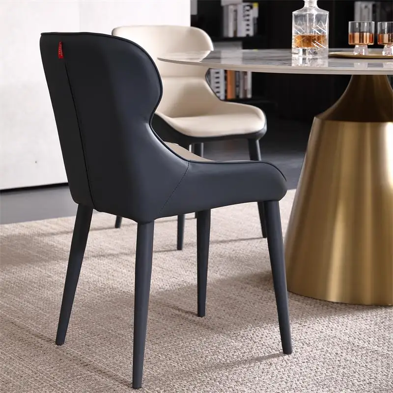 Malaysia modern luxury stainless steel base 6 seater marble dining table set