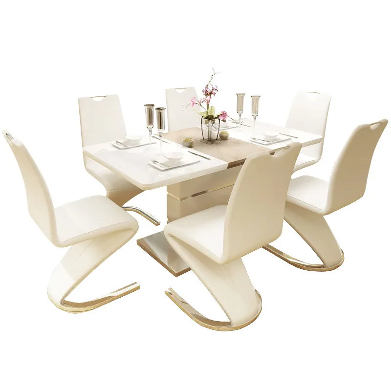 
Free sample room furniture square tempered glass dining table set 6/8/12 chairs 