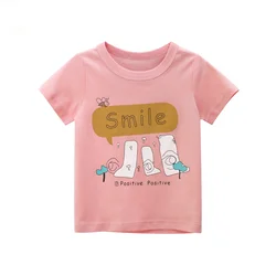 Playkids Hot Selling Children Clothes Wholesale Baby Girl Summer 100% Cotton T Shirt