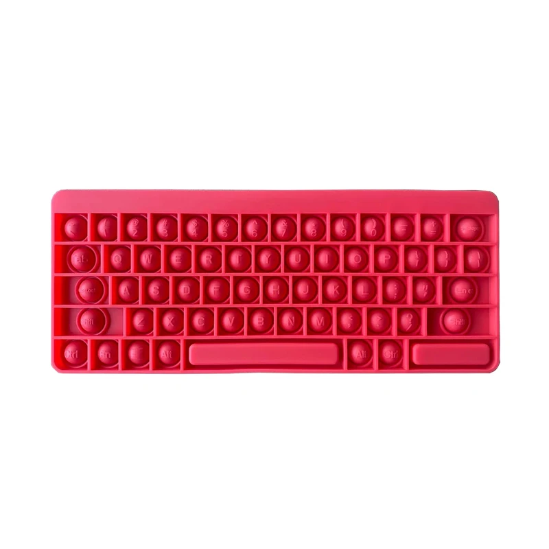 Autism Kids Educational Toy Stress Relief Silicone Colorful Push Bubble Keyboard Game Sensory Rainbow