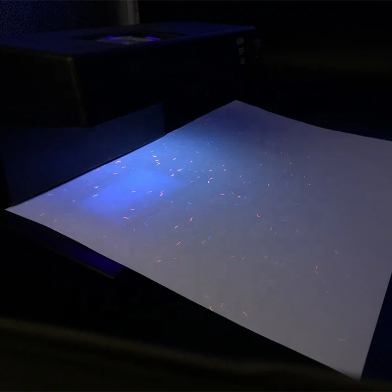 Security Watermark cotton Paper with Security thread and UV fibers for certificates