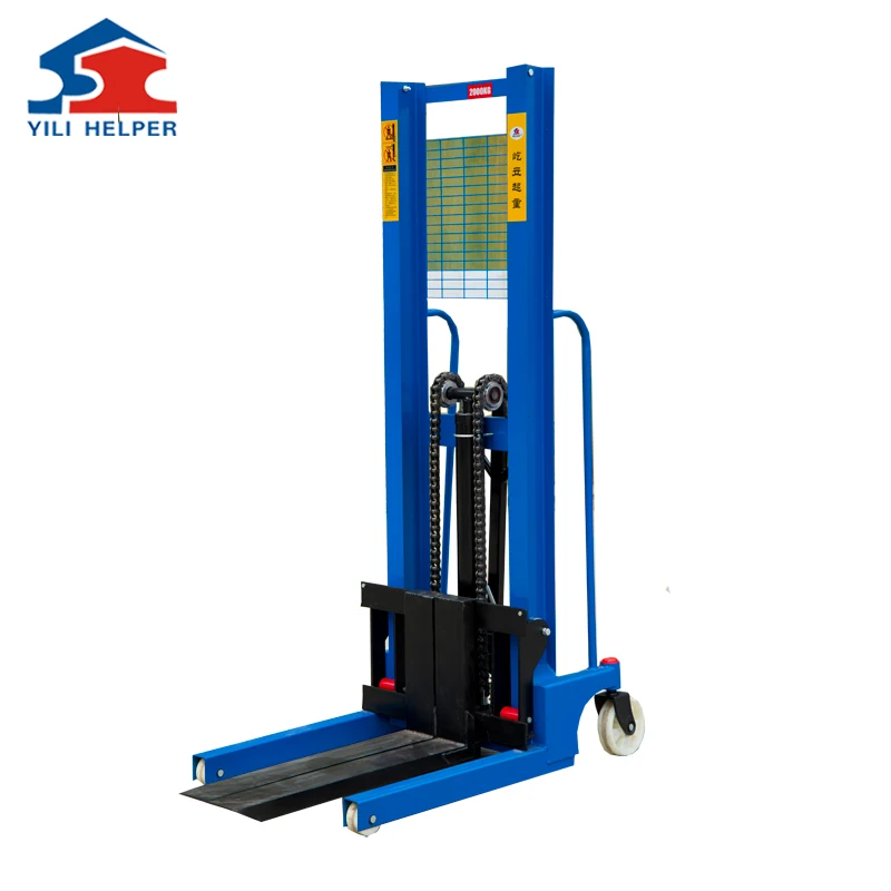 Adjustable Forklifts Movable Manual Pallet Stacker Forklift Manufacturer