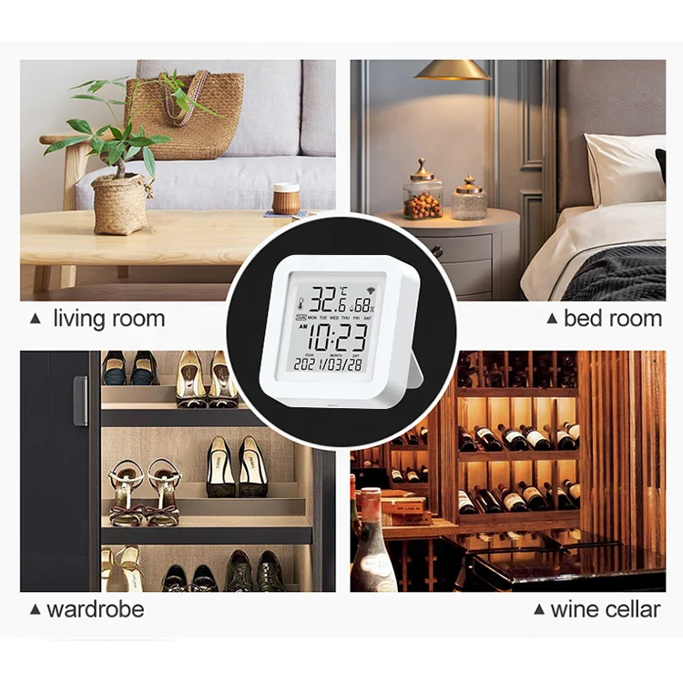 Tuya WIFI Temperature & Humidity Sensor for Smart Home var SmartLife Remote Control With Display Support Alexa Google Assistant