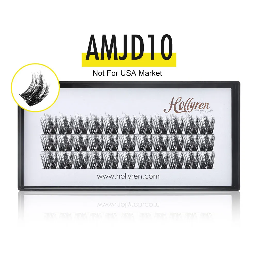 Hollyren Lightweight 3D Fluffy Triangle Fiber Cluster Eyelash 3D Fluffy Triangle Fiber Segmented Individual Eyelashes