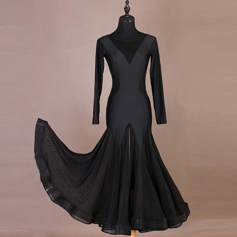 Custom cool black adult women american modern ballroom dance dress practice