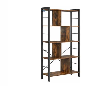 Wooden Metal Bookshelf 4-tiers Wholesale Display Bookcases Multi Functional Shelves Modern Style Living Room Furniture
