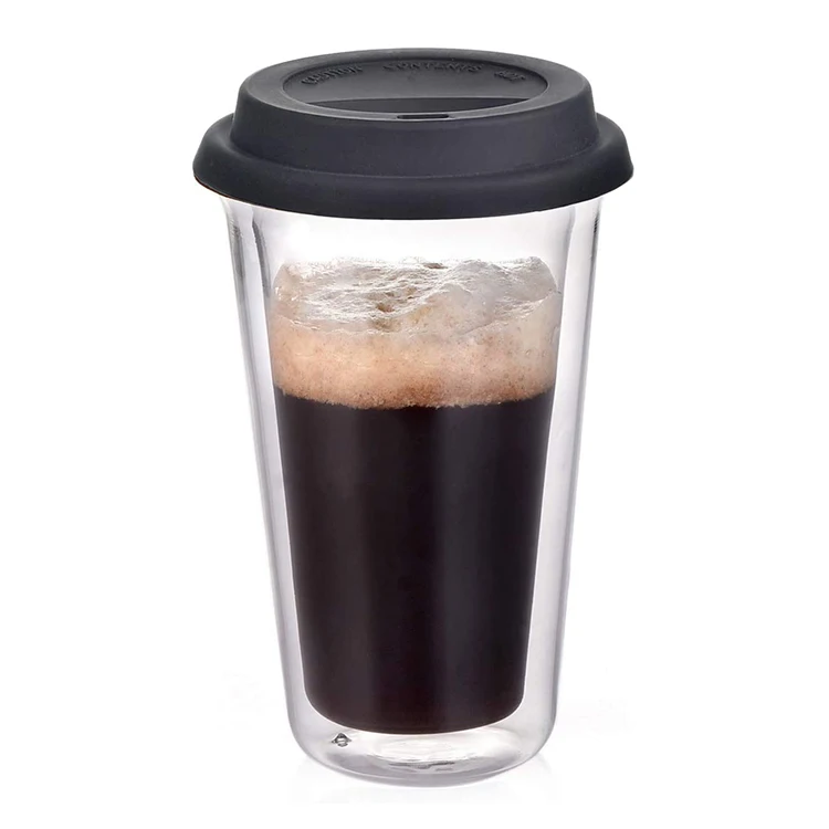 16oz sublimation borosilicate glassware cup tumbler water bottle coffee mug double wall beer glass tumbler