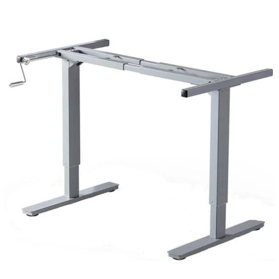 Height adjustable office table frame with manual crank original design height adjustable computer desk frame