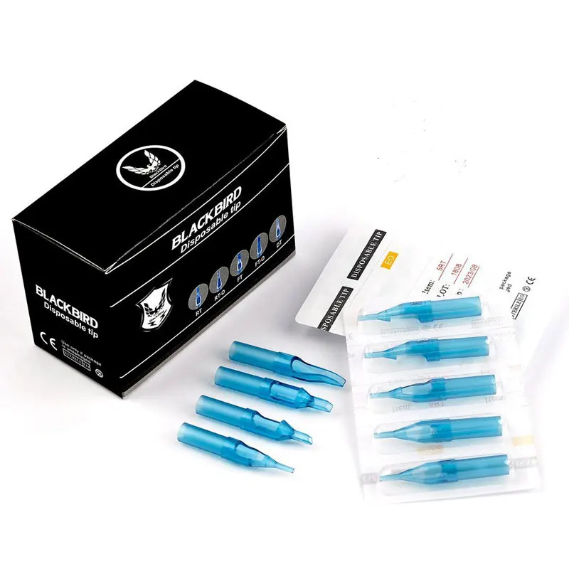 Kissure 50Pcs Disposable Tattoo Tips blue Color Sterile Nozzle Tip Tattoo Needle Tubes Tattoo Machine Accessories