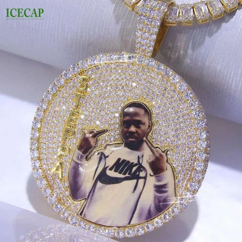 Hiphop Jewelry High Quality VVS Moissanite Pendant Diamond Bling Iced Out Style Class Custom Pendant For Men