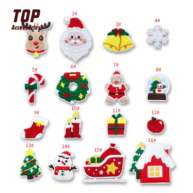 Рождественская серия Вышивка железные патчи для одежды аксессуары