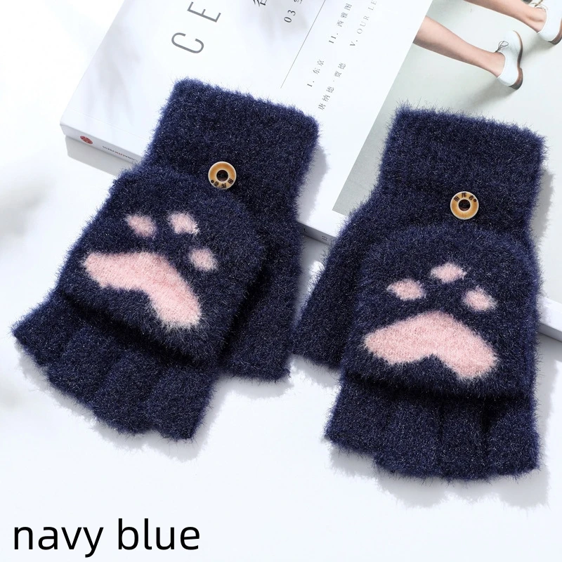 Custom Flip Open Finger Mittens Winter Warm Mittens Student Writing Riding Mittens