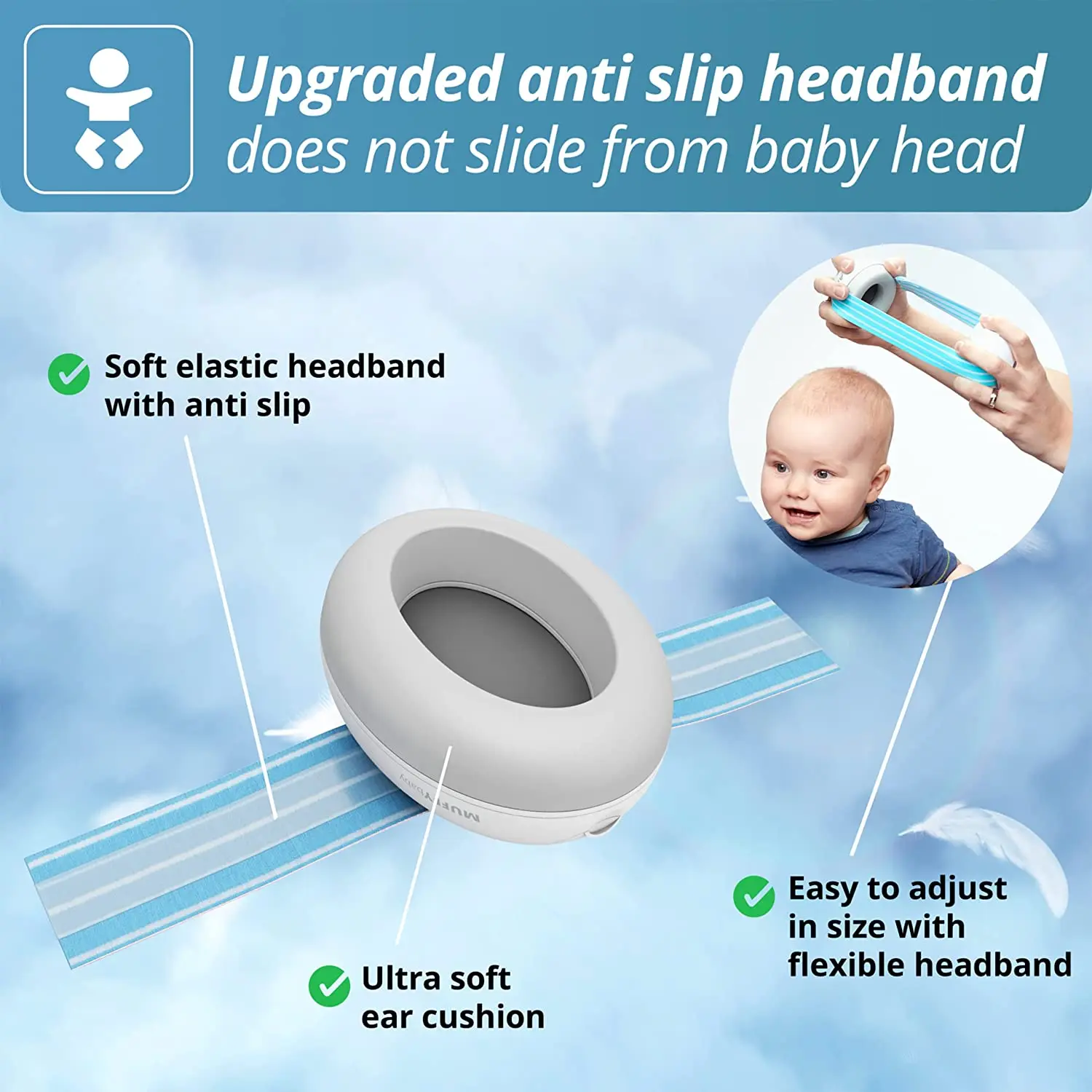 Hot Sale 25dB Soundproof Children Baby Sleep Noise Cancellation Ear Protection Hearing Protective Earmuffs For Kids