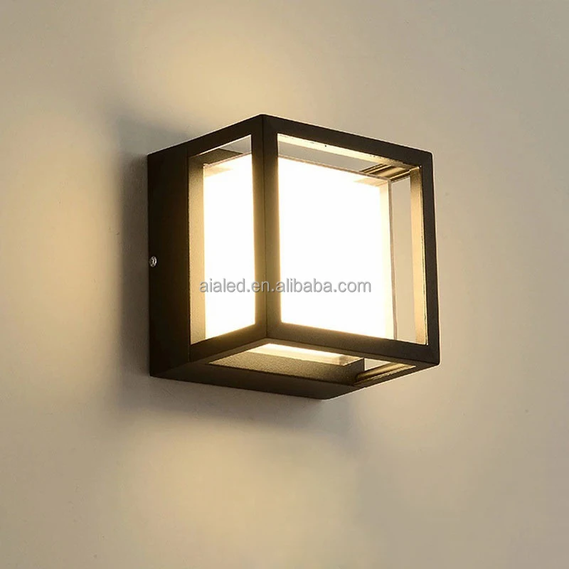 Square wall lamp 6W external wall light SMD acrylic LED wall light for exterior light fixtures