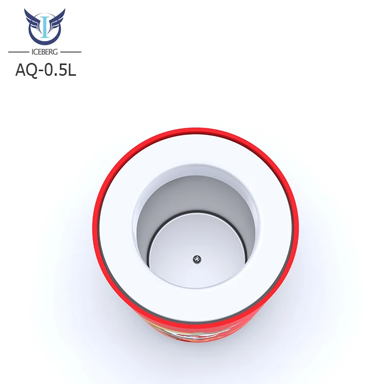 Top Open Lid Can Cooler Refrigerator Round Beverage Cooler 0.5L Mini Fridge