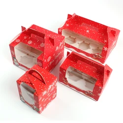 Ready Stock Merry Christmas Cupcake Cookie Macaron Bakery Cake Christmas Gift Box Packaging Boxes ZWith Insert