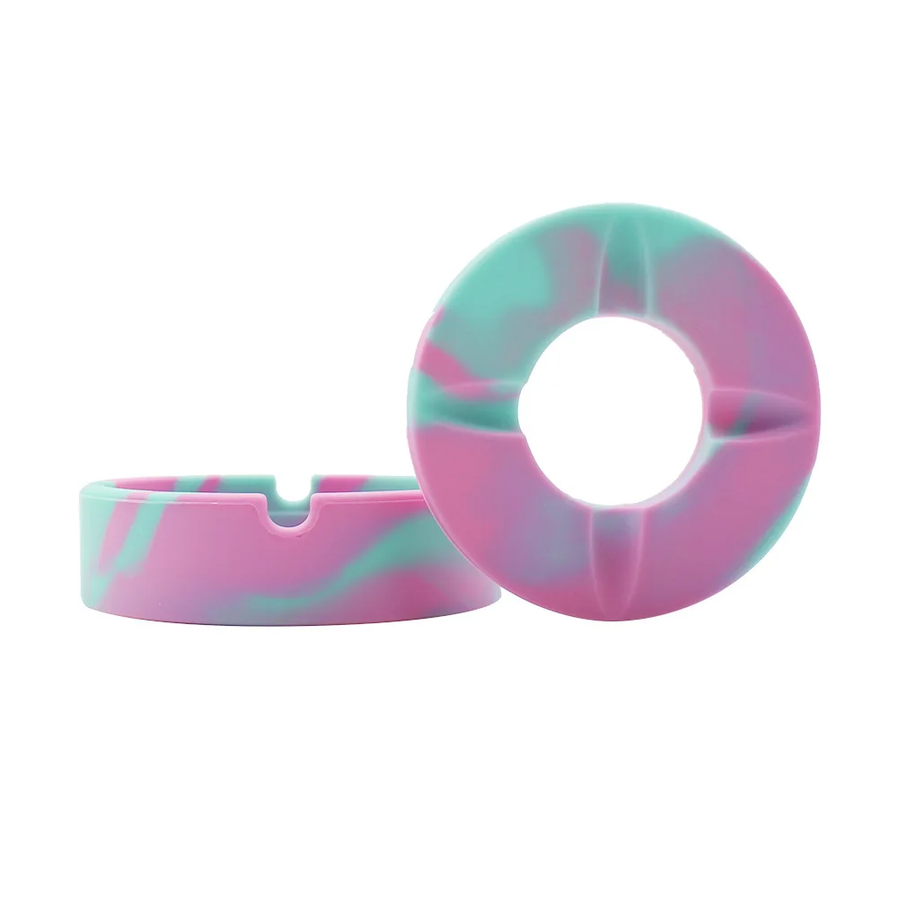 Custom Shaped Portable Silicone Ashtray with Lid Creative Home Living Room Office Fly-Proof Tray High Appearance Level