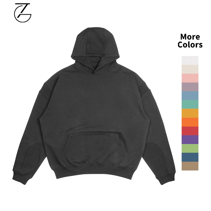 Cut And Sew Hoodie Boxy Fit High Quality Custom Design Wholesale 100% Cotton Unisex French Terry Print Crop Hoodie For Men