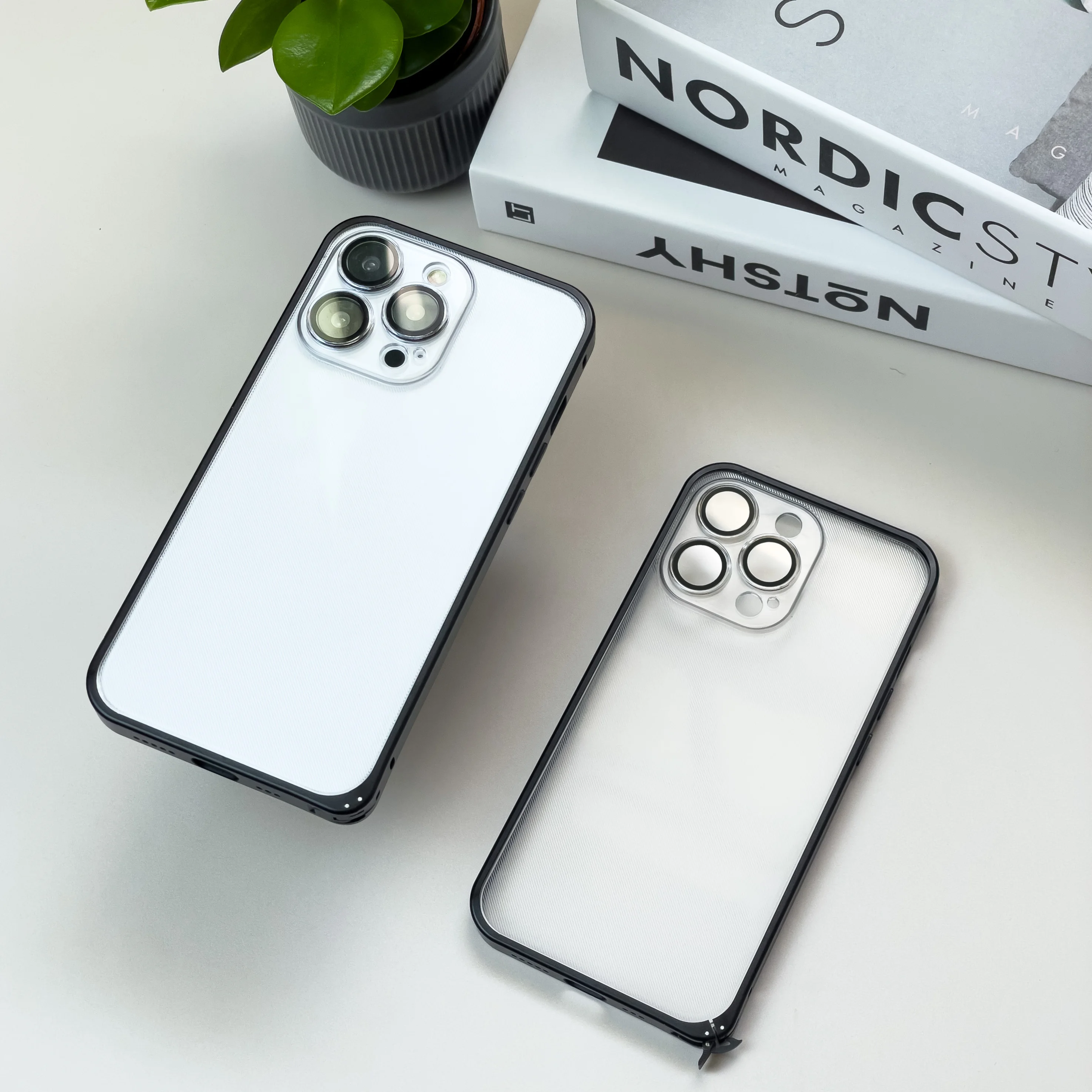 Luxury Aluminum Metal Frame Case For iPhone 13 Pro Max Transparent Matte Hard Cover For iPhone 13 Mini Camera Protective Case