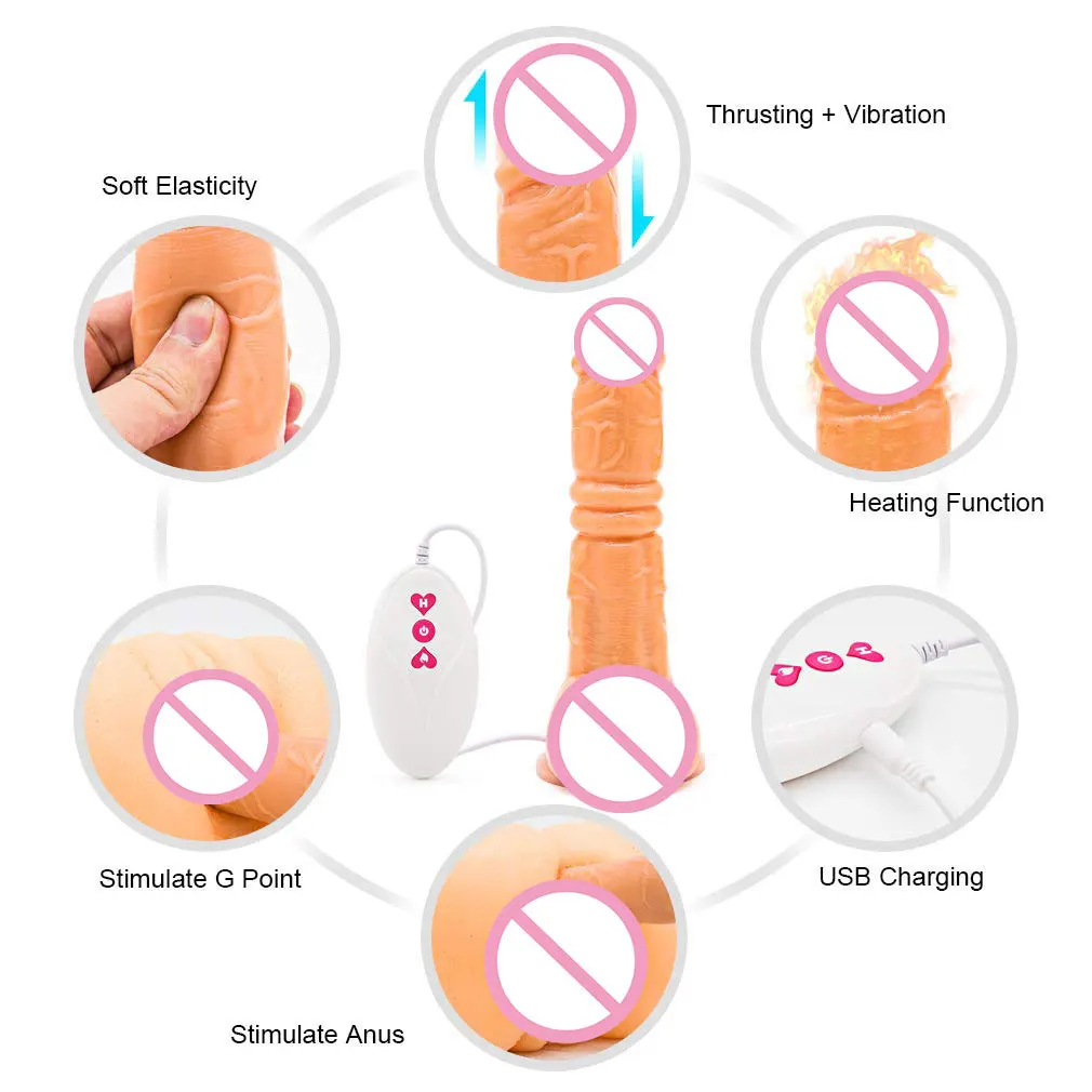 
Dildo Sutom Suction Cup Electric Realistic Women Penis Telescopic thrusting vibrator sex toy women 