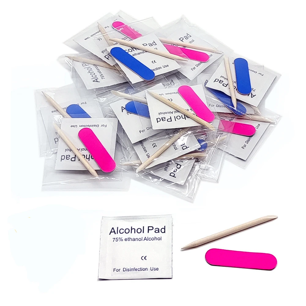 Destly Press On Nails Small Business Stickers Pusher Mini Files Alcohol Chips Press On Nails Tool Kit