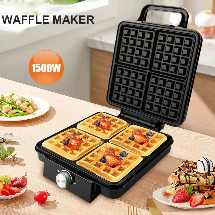 2024 Hot Sale Kitchen Sandwich Maker 4 slice Breakfast Fast Toaster Waffle Maker Machine