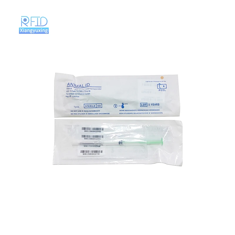 134.2kHz Animal ID Micro chip Glass Tag Syringe for cow horse