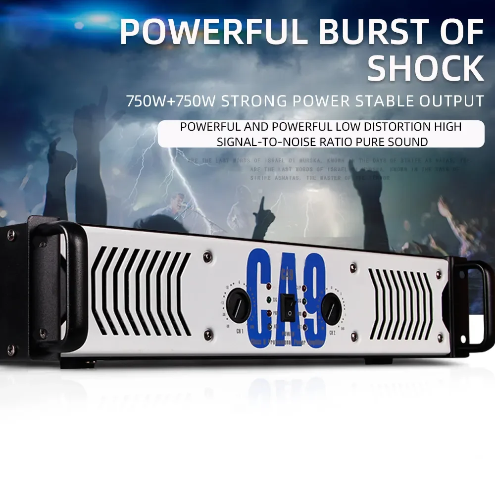 CA9 2U 2ch 750W*2 Professional Power Amplifier for Stage Performance Concert Meeting KTV Party