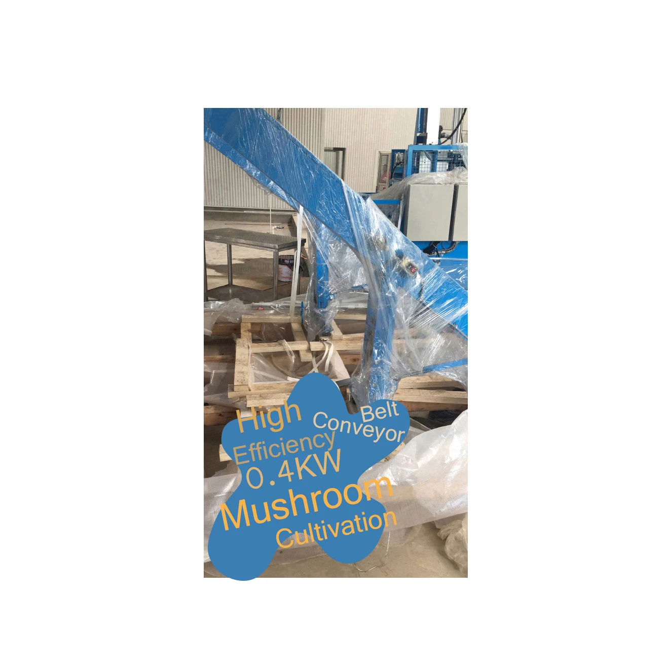 Chain track link materials handling conveyors from Japan for mushroom cultivation