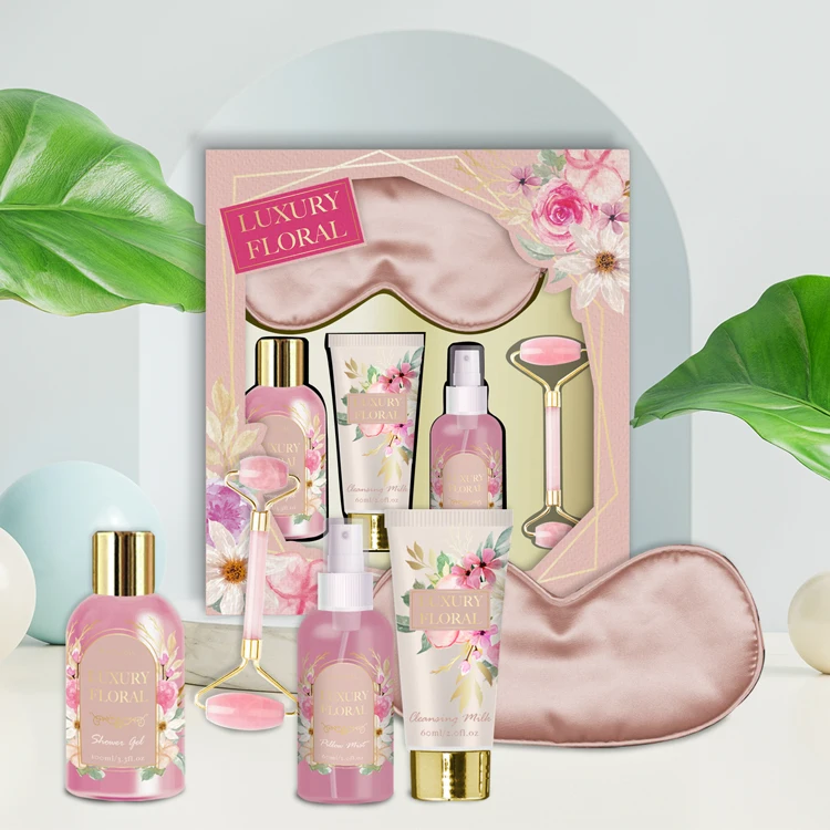 Private Label Luxury Retail Woman Body Shower Gel Coffrets Cadeaux Cadeau Pour Femmes De Bain Ladies Bath Gift Box Set For Women