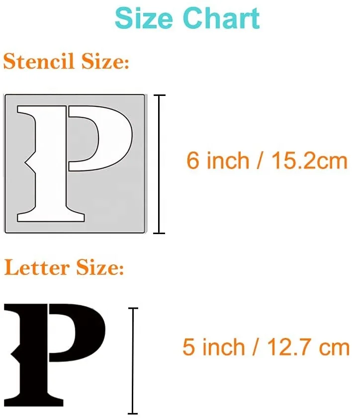 6 Inch Letter Template for Painting on Wood 36 Piece Letter Stencils Vintage Alphanumeric Stencils