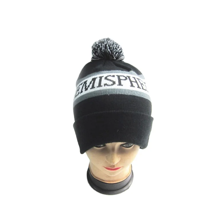 Canada Adult 100% Acrylic Soft Warm Jacquard Pompom Winter Hat Custom