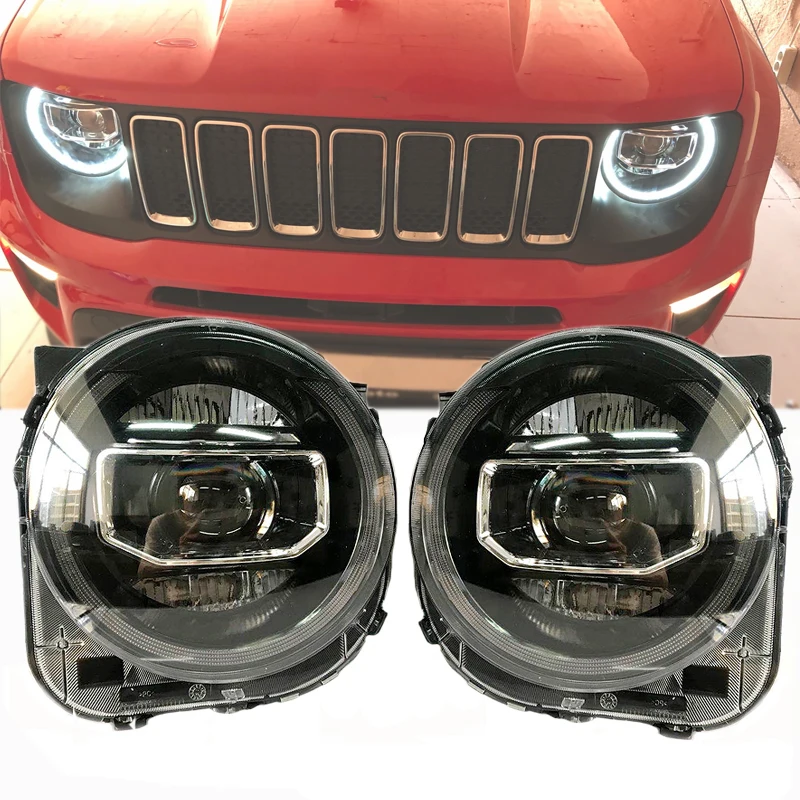 Car Headlight For Jeep Renegade 15-18 Headlights LED DRL Running light Led Beam angel eyes Auto Lighting System