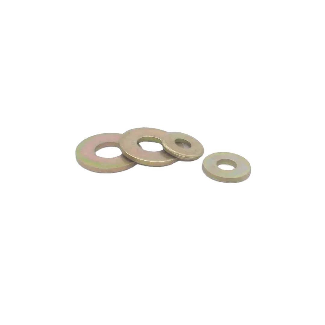 factory wholesale price carbon steel DIN125 flat washers with yellow zinc plated for hex bolt and nut