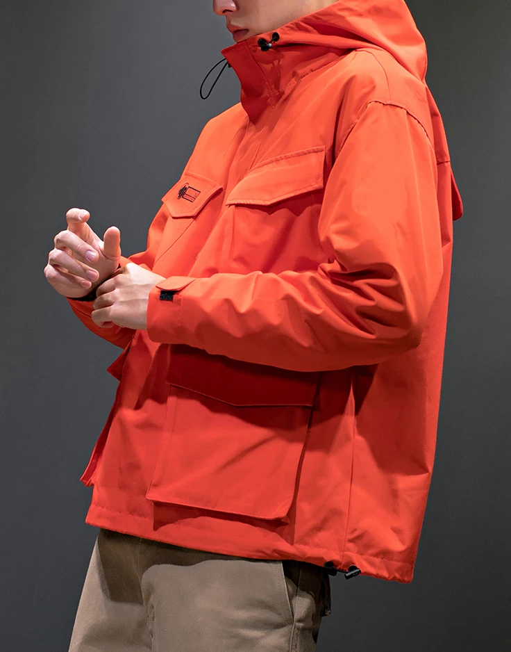 Wholesale custom fashion streetwear hip hop 100% polyester windbreaker for men