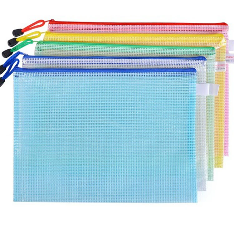 Прямая продажа с фабрики, пластиковый пакет для документов на молнии с логотипом на заказ, водонепроницаемый органайзер, папка А4