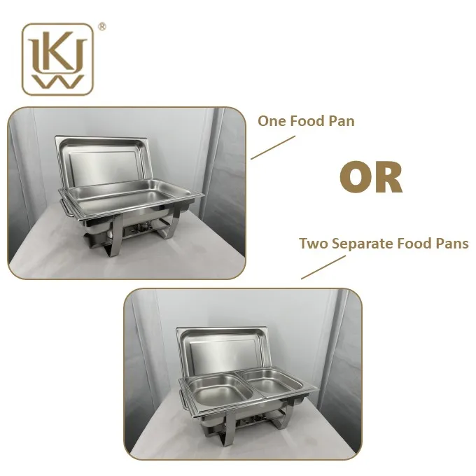 Stainless Steel Buffet Food Warmer Glass Lid Square Chafing Dish