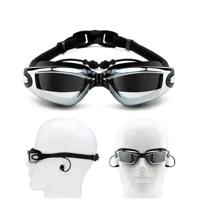 Unisex Adult UV 400 Protection Swimming Goggles Lenses Anti-Fog Leisure Pool Sports Silicone Swim Non-Leaking Swimming Eyewear