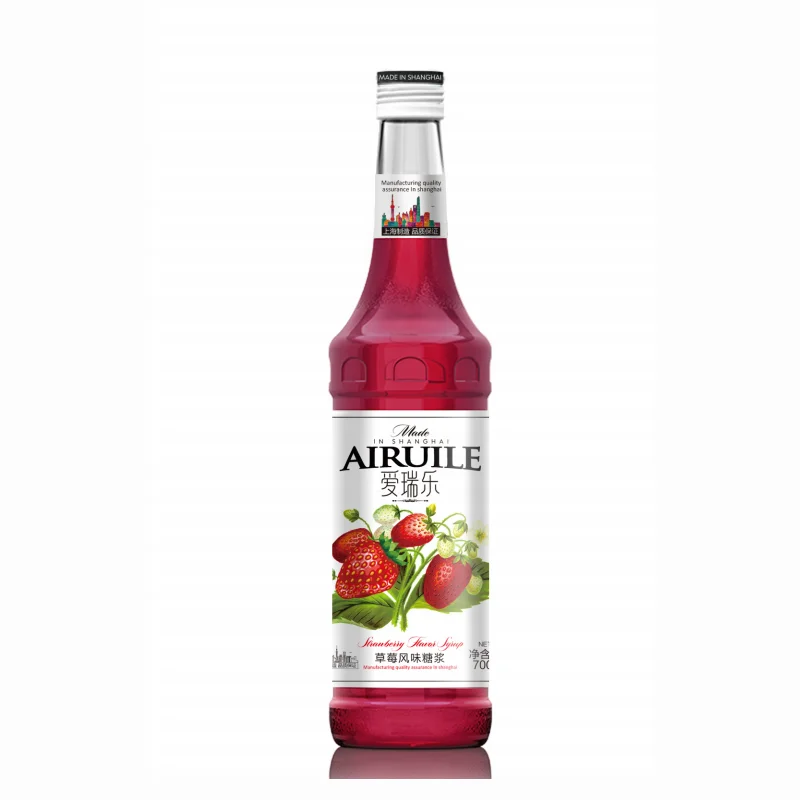700ml beverage ingredient concentrated syrup strawberry flavor syrup for beverage & cocktail
