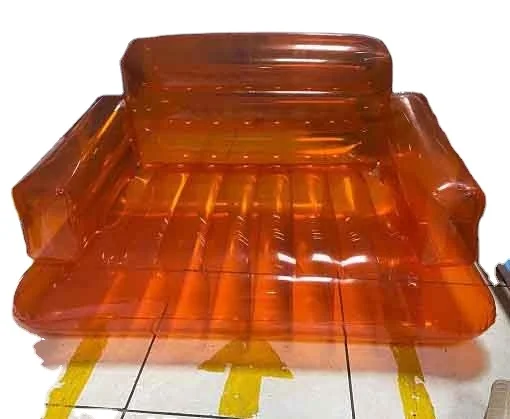 Transparent Double Lounge square Lazy Couch clear Arm Chair Inflatable Sofa for Outdoor Furniture