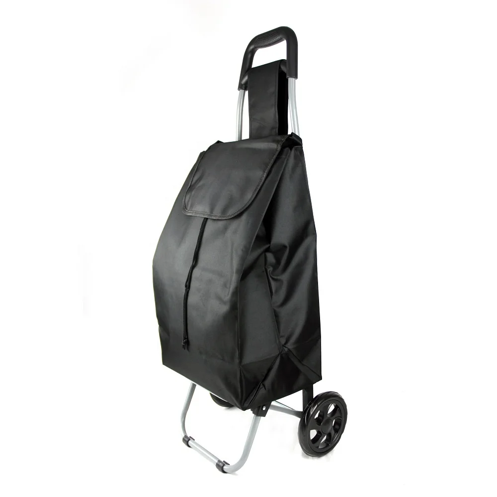 2024 new factory direct supply  Shopping Folding Cart Supermarket  polyester Wheeled Reusable Folding  Trolley Bag