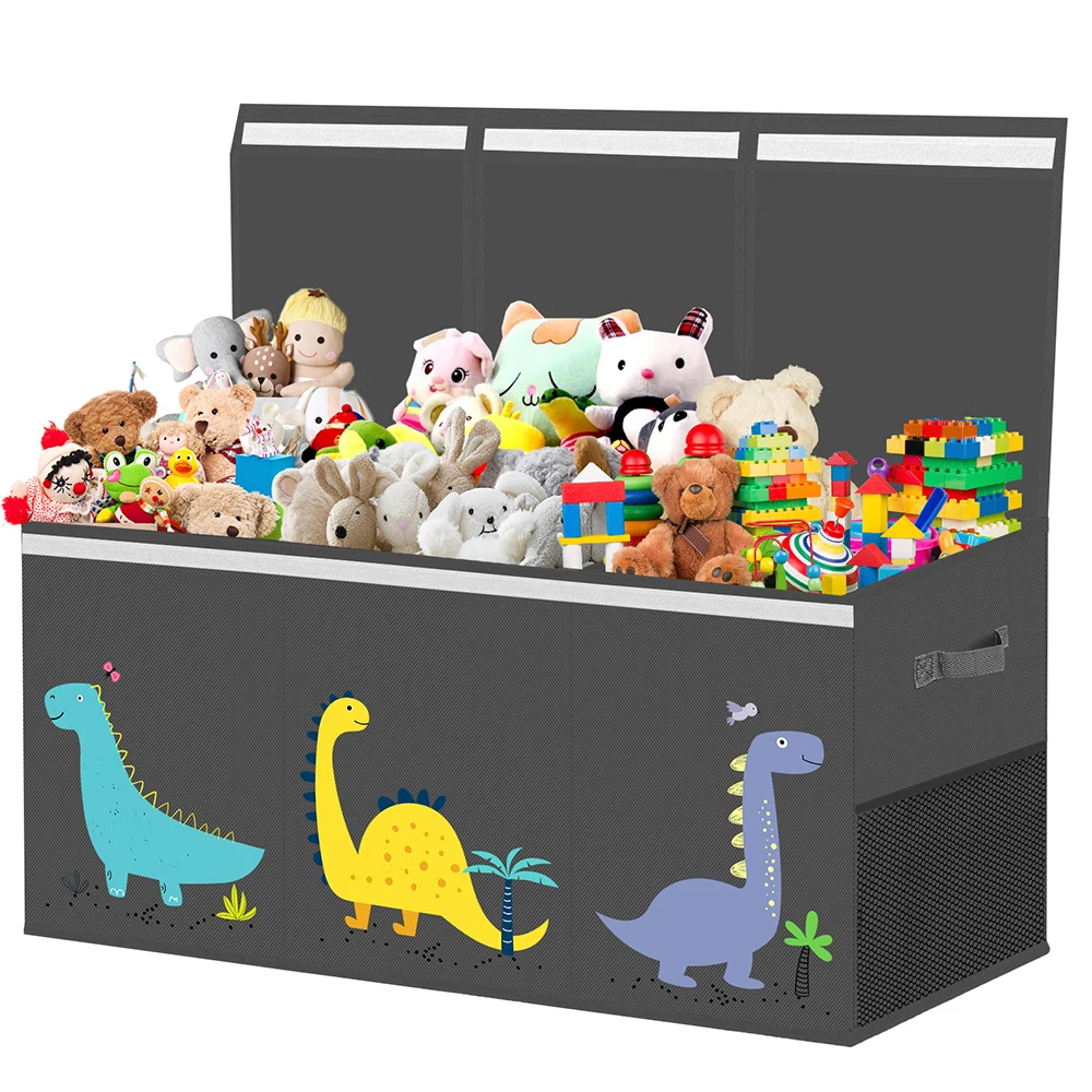 Collapsible Sturdy Storage Organize Lids Dinosaur Toy Box Boys Girls Chest Bin Box Baskets
