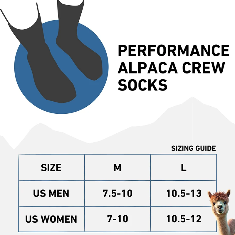 Alpaca Wool Thermal Breathable Crew Socks For Men And Women