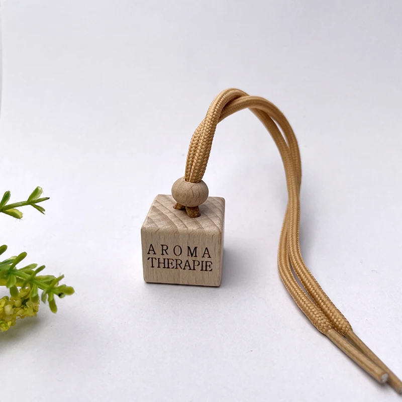 Customized logo Square Shape Glass Car Perfume Bottles Pendant 8ml Empty Hanging Car Diffuser Bottle
