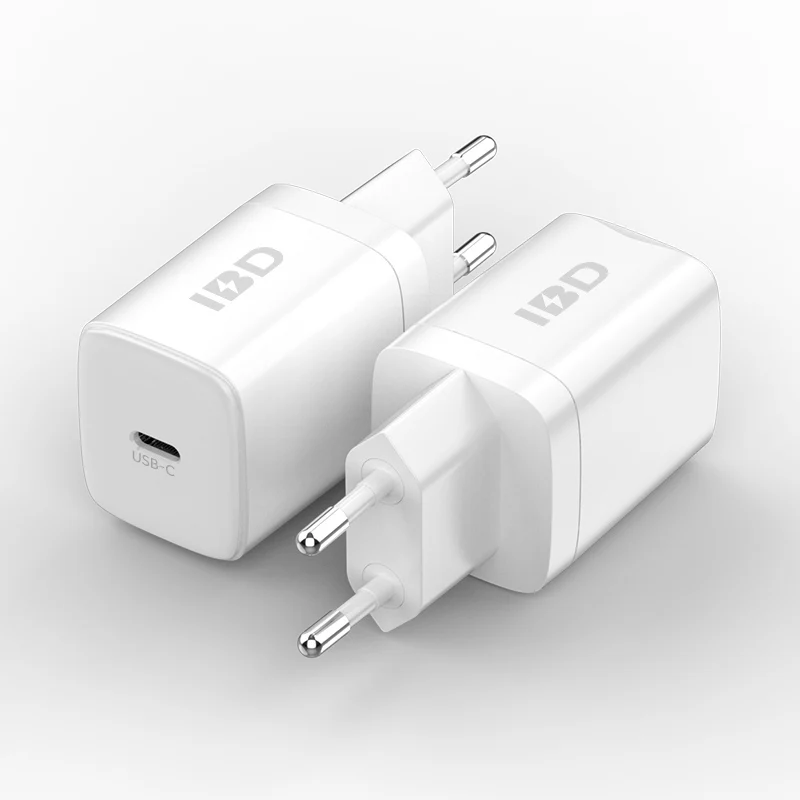 IBD Single PD 20W Fast Travel Wall Charger US EU UK Type C Mini 20W Wall Charger Adapter Plug For Mobile Phone